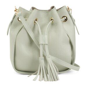 CHEVAL Made In Italy Leather Tassel Strings Bucket Hobo